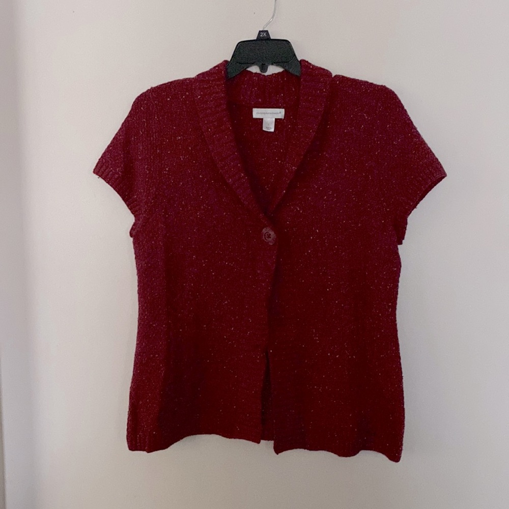 Christopher Banks maroon cable sweater vest .  Size Large